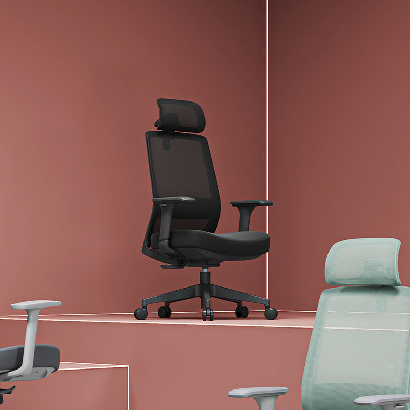 Modern Minimalist Ergonomic Desk Chair - High-Back Breathable Mesh Gaming Chair: Adjustable Headrest And Lumbar Support For Home Office Lumendat