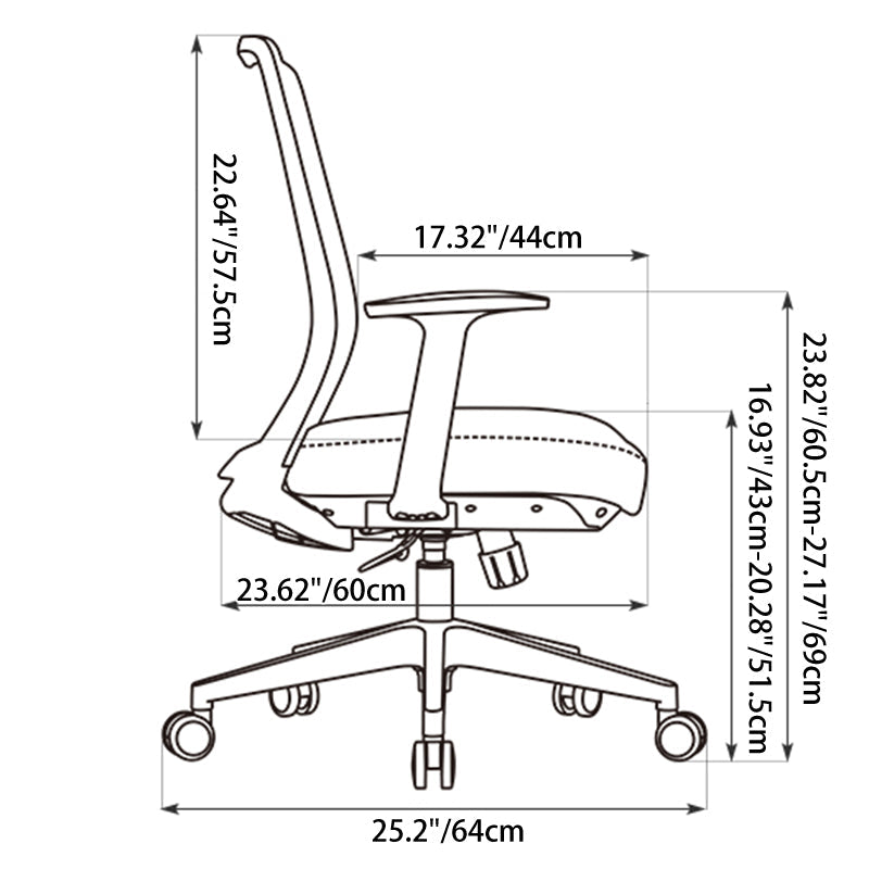 Modern Minimalist Mid-Back Ergonomic Desk Chair - Breathable Mesh Gaming Chair: Adjustable Lumbar Support Swivel Chair For Home Office Lumendat