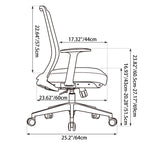 Modern Minimalist Mid-Back Desk Chair - Gray Ergonomic Gaming Chair: Breathable Mesh Swivel Office Chair For Home Office Lumendat
