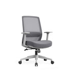 Modern Minimalist Mid-Back Desk Chair - Gray Ergonomic Gaming Chair: Breathable Mesh Swivel Office Chair For Home Office Lumendat