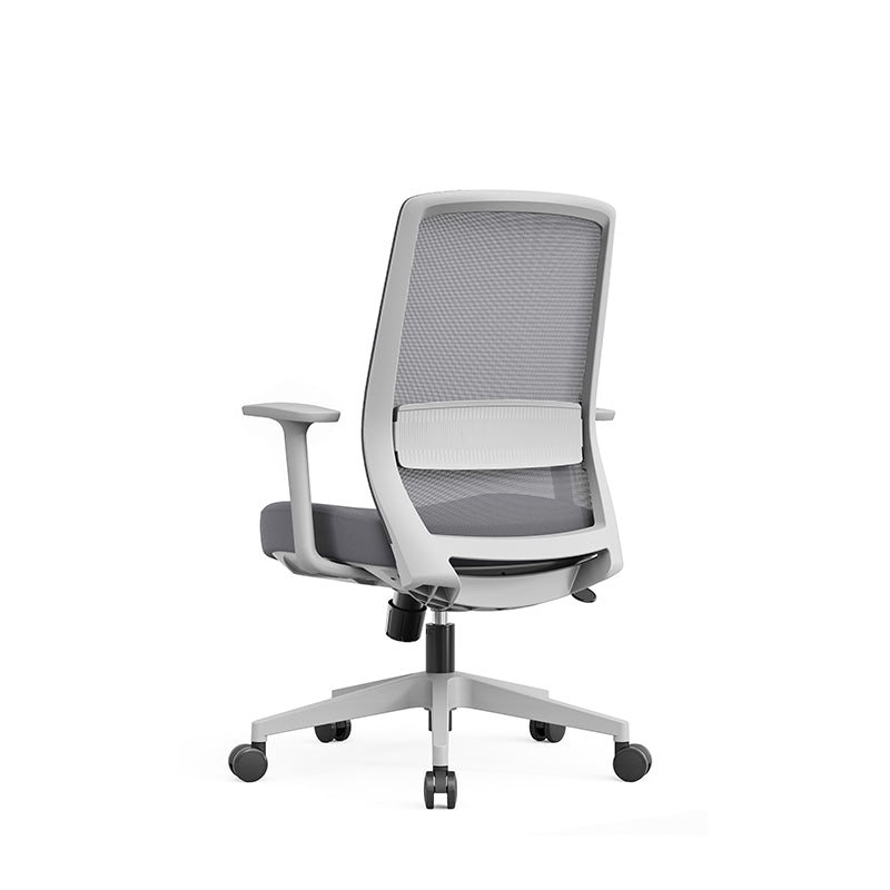 Modern Minimalist Mid-Back Desk Chair - Gray Ergonomic Gaming Chair: Breathable Mesh Swivel Office Chair For Home Office Lumendat