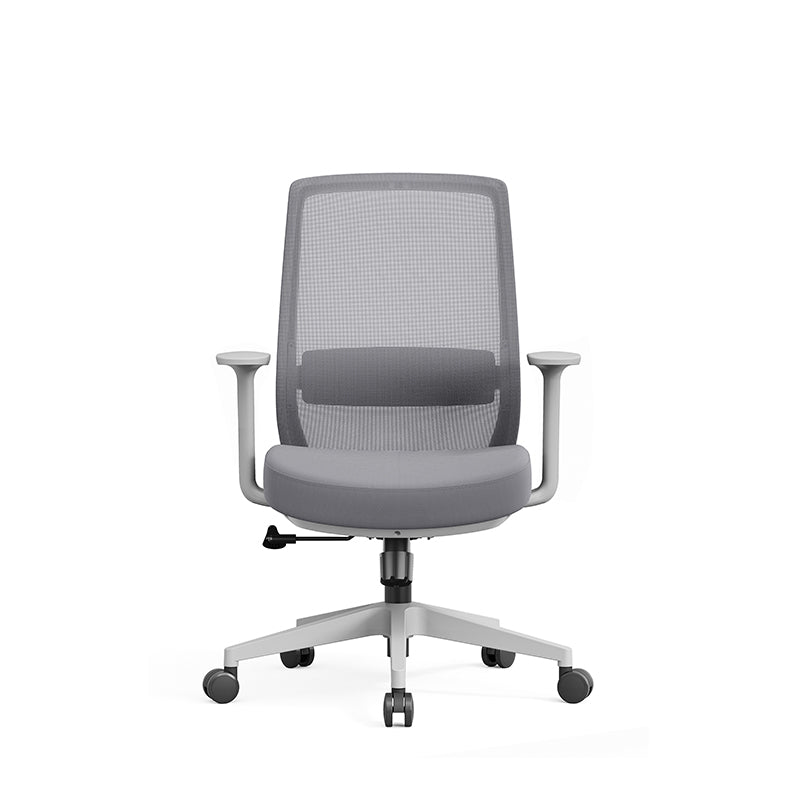 Modern Minimalist Mid-Back Desk Chair - Gray Ergonomic Gaming Chair: Breathable Mesh Swivel Office Chair For Home Office Lumendat