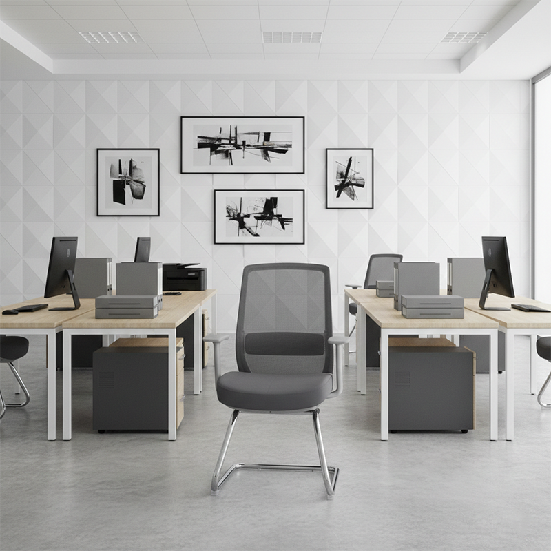 Modern Minimalist Executive Visitor Chair - Mesh Office Reception Chair: Breathable Ergonomic Desk Chair For Home Office Lumendat