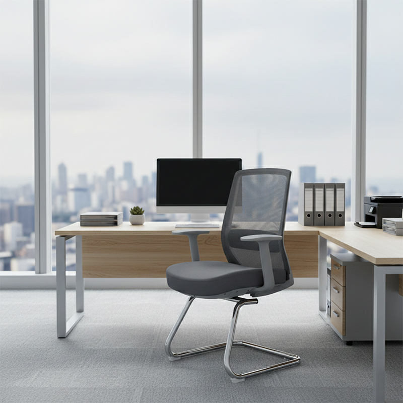 Modern Minimalist Executive Visitor Chair - Mesh Office Reception Chair: Breathable Ergonomic Desk Chair For Home Office Lumendat