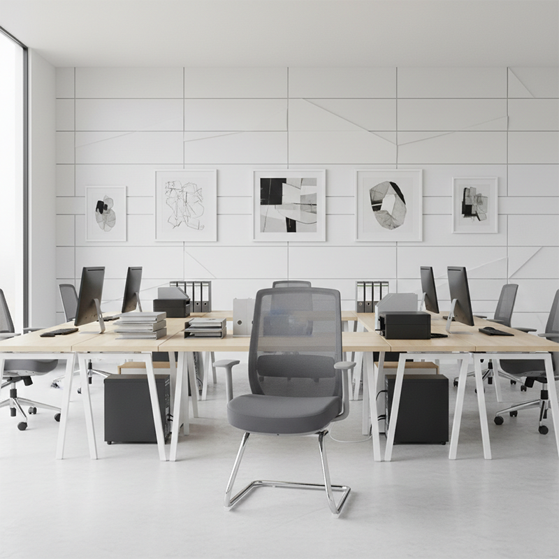 Modern Minimalist Executive Visitor Chair - Mesh Office Reception Chair: Breathable Ergonomic Desk Chair For Home Office Lumendat