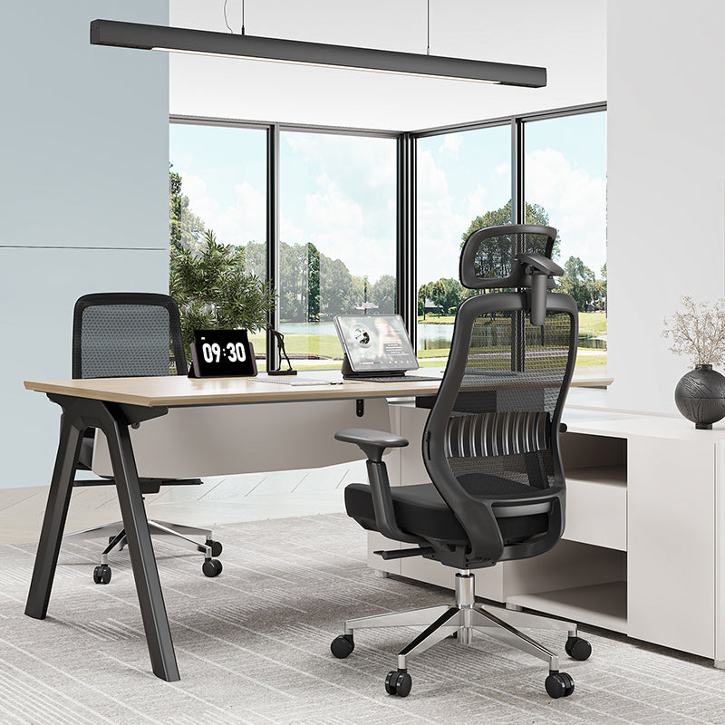 Modern Minimalist Black Executive Office Chair: Ergonomic Design-Swivel Height-Adjustable Gaming Chair For Home Office Lumendat