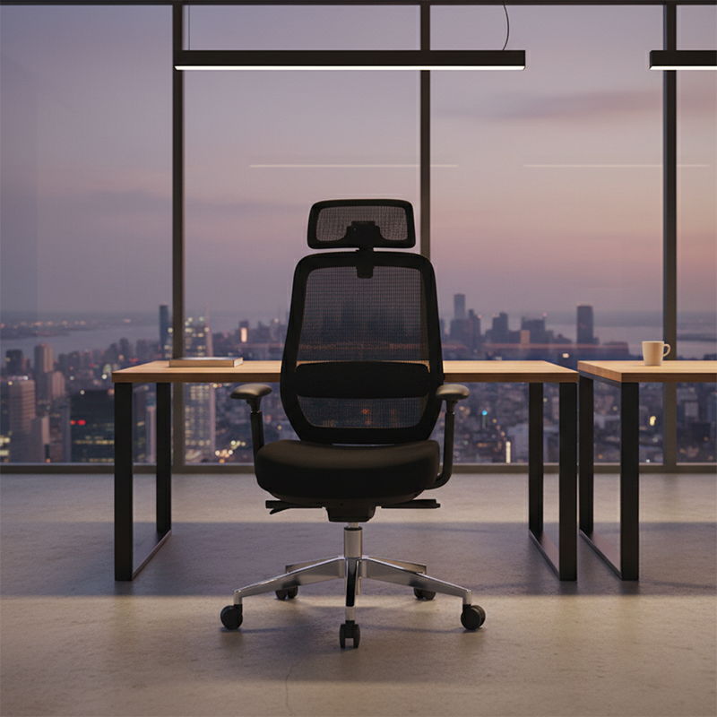 Modern Minimalist Black Executive Office Chair: Ergonomic Design-Swivel Height-Adjustable Gaming Chair For Home Office Lumendat