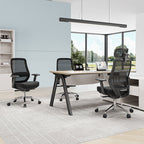 Modern Minimalist Black Executive Office Chair: Ergonomic Design-Swivel Height-Adjustable Gaming Chair For Home Office Lumendat