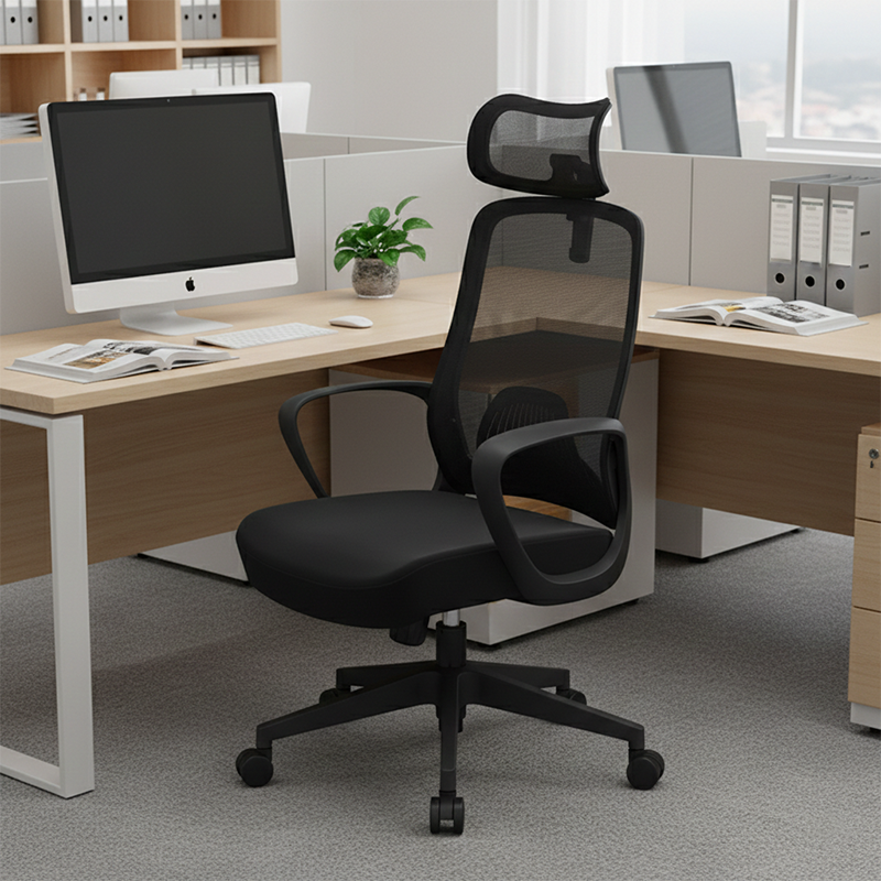 Modern Minimalist High-Back Ergonomic Desk Chair: Adjustable Headrest Gaming Chair - Height-Adjustable Swivel Chair For Home Office Lumendat