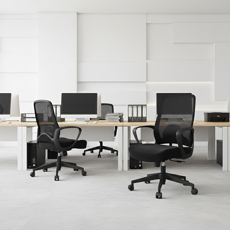 Modern Minimalist Mid-Back Desk Chair: Ergonomic Gaming Chair - Breathable Mesh Height-Adjustable Swivel Chair For Home Office Lumendat