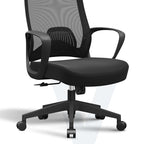 Modern Minimalist Mid-Back Desk Chair: Ergonomic Gaming Chair - Breathable Mesh Height-Adjustable Swivel Chair For Home Office Lumendat