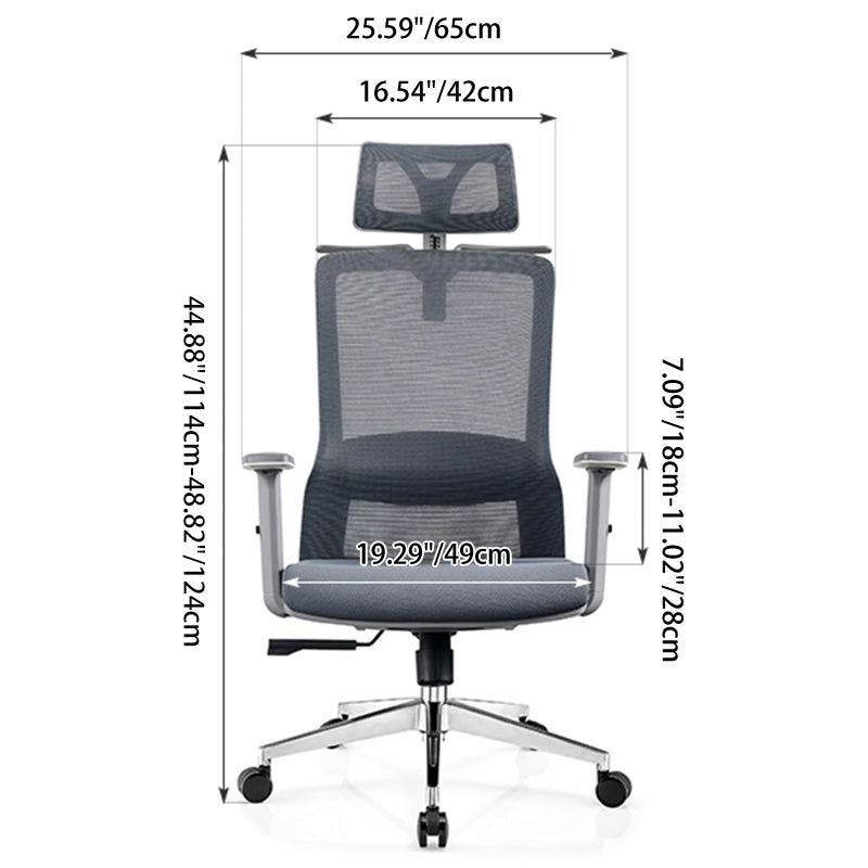 Modern Minimalist High-Back Mesh Desk Chair: Adjustable Headrest With Coat Rack - Ergonomic Swivel Gaming Chair For Home Office Lumendat