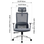 Modern Minimalist High-Back Mesh Desk Chair: Adjustable Headrest With Coat Rack - Ergonomic Swivel Gaming Chair For Home Office Lumendat
