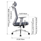 Modern Minimalist High-Back Mesh Desk Chair: Adjustable Headrest With Coat Rack - Ergonomic Swivel Gaming Chair For Home Office Lumendat