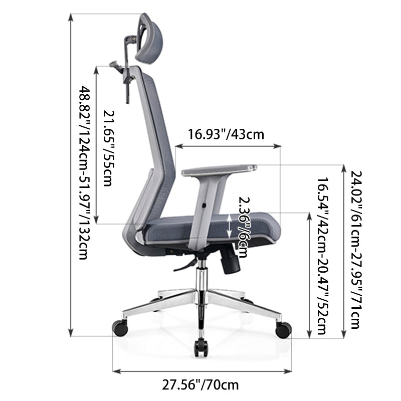 Modern Minimalist High-Back Mesh Desk Chair: Adjustable Headrest With Coat Rack - Ergonomic Swivel Gaming Chair For Home Office Lumendat