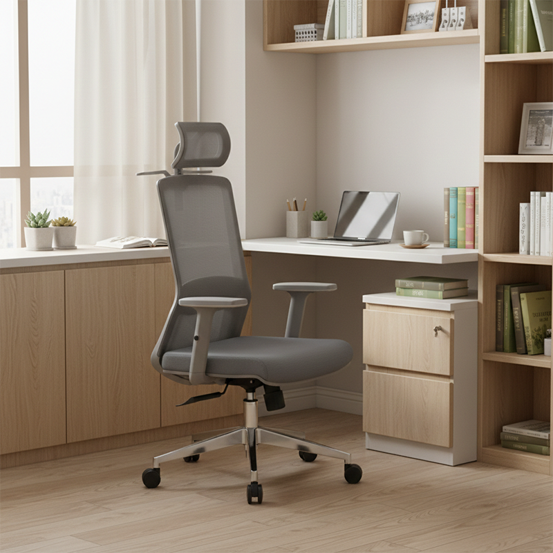 Modern Minimalist High-Back Mesh Desk Chair: Adjustable Headrest With Coat Rack - Ergonomic Swivel Gaming Chair For Home Office Lumendat