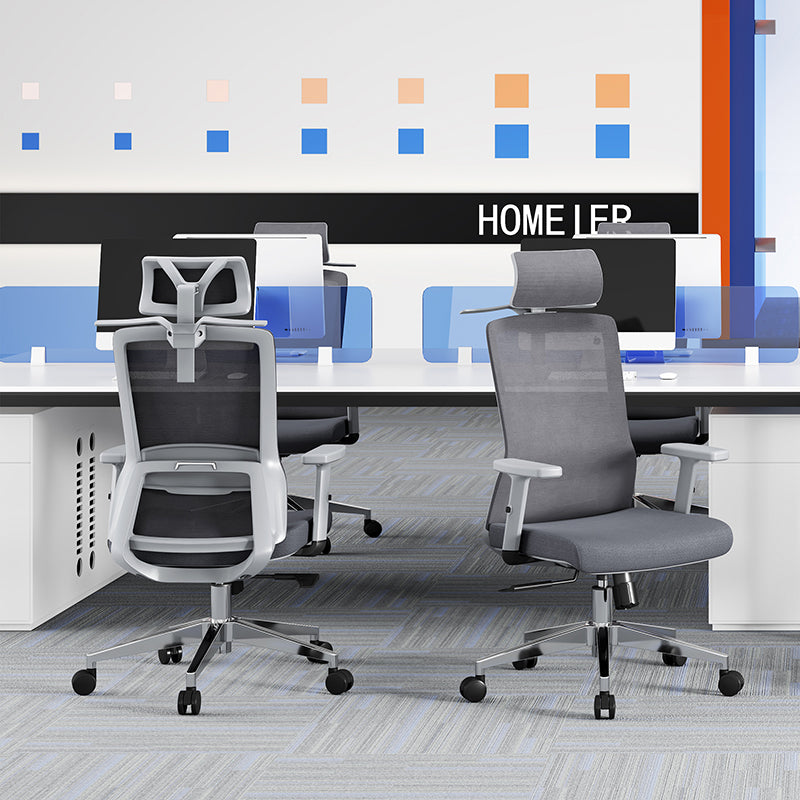 Modern Minimalist High-Back Mesh Desk Chair: Adjustable Headrest With Coat Rack - Ergonomic Swivel Gaming Chair For Home Office Lumendat