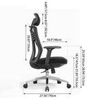 Modern Minimalist High-Back Mesh Desk Chair: Aluminum Alloy Square-Conical Base - Ergonomic Swivel Gaming Chair For Home Office Lumendat