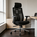 Modern Minimalist High-Back Mesh Desk Chair: Aluminum Alloy Square-Conical Base - Ergonomic Swivel Gaming Chair For Home Office Lumendat