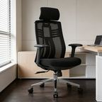 Modern Minimalist High-Back Mesh Desk Chair: Aluminum Alloy Square-Conical Base - Ergonomic Swivel Gaming Chair For Home Office Lumendat