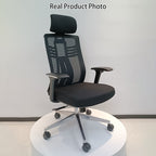 Modern Minimalist High-Back Mesh Desk Chair: Aluminum Alloy Square-Conical Base - Ergonomic Swivel Gaming Chair For Home Office Lumendat