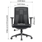 Modern Minimalist Swivel Mesh Desk Chair: Backrest & Armrests - Ergonomic Gaming Chair For Home Office Lumendat
