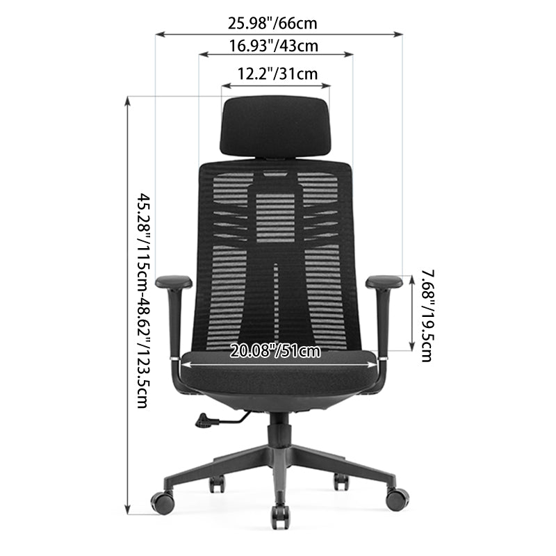 Black High-Back Ergonomic Desk Chair: Modern Minimalist Style - Adjustable Headrest Gaming Chair For Home Office Lumendat