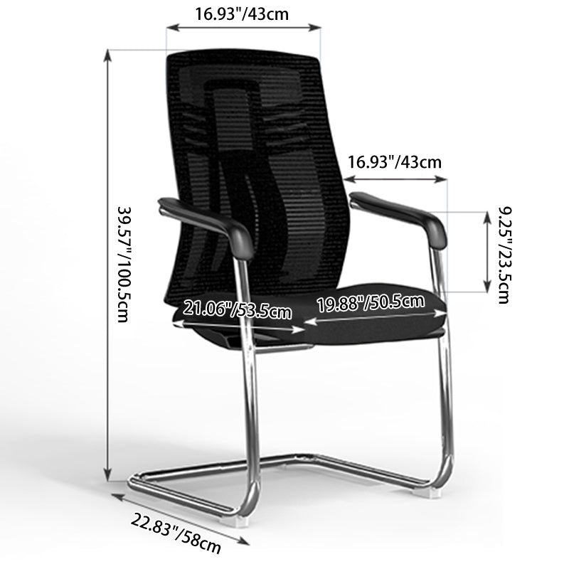 Black Minimalist Executive Guest Desk Chair: Ergonomic Design - Modern Breathable Mesh Gaming Chair For Home Office Lumendat