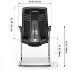 Black Minimalist Executive Guest Desk Chair: Ergonomic Design - Modern Breathable Mesh Gaming Chair For Home Office Lumendat