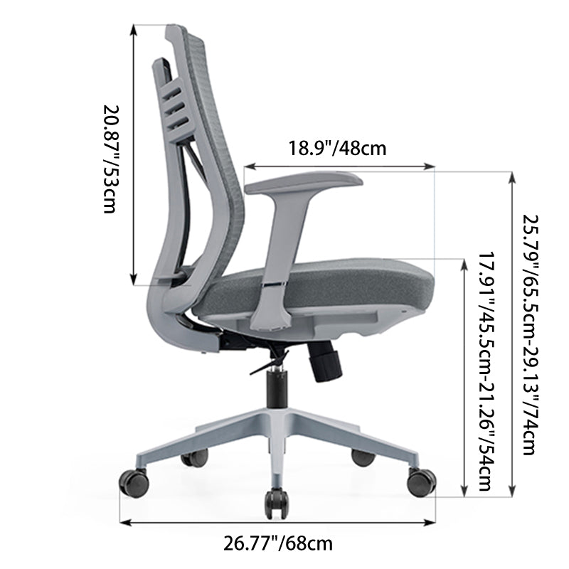 Modern Ergonomic Mid-Back Desk Chair: Breathable Mesh & Lumbar Support - Minimalist Gaming Chair For Home Office Lumendat