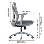 Modern Ergonomic Mid-Back Desk Chair: Breathable Mesh & Lumbar Support - Minimalist Gaming Chair For Home Office Lumendat