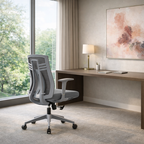 Modern Ergonomic Mid-Back Desk Chair: Breathable Mesh & Lumbar Support - Minimalist Gaming Chair For Home Office Lumendat