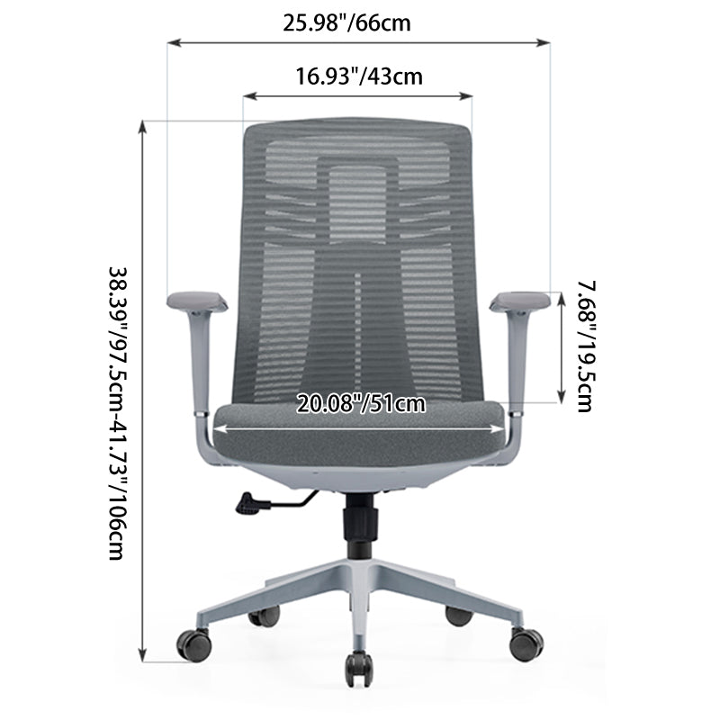 Modern Ergonomic Mid-Back Desk Chair: Breathable Mesh & Lumbar Support - Minimalist Gaming Chair For Home Office Lumendat
