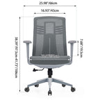 Modern Ergonomic Mid-Back Desk Chair: Breathable Mesh & Lumbar Support - Minimalist Gaming Chair For Home Office Lumendat
