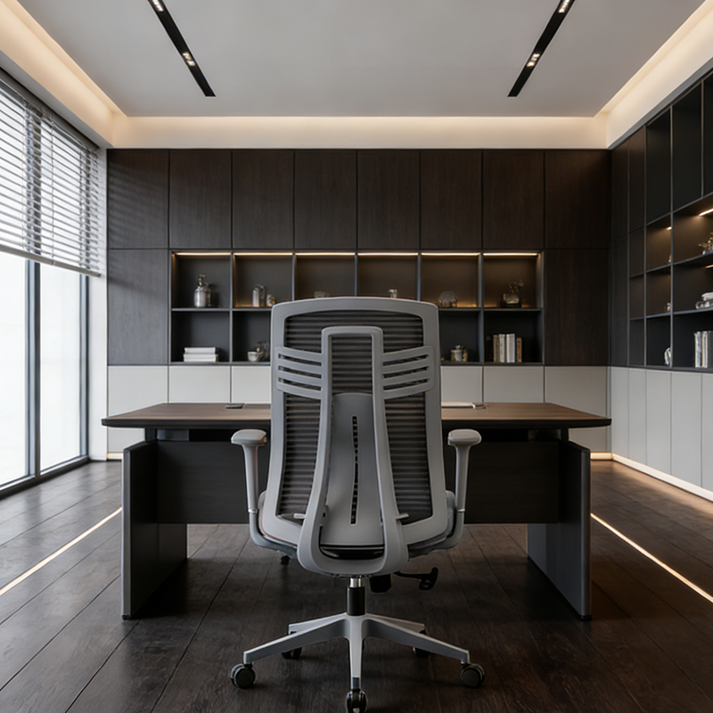 Modern Ergonomic Mid-Back Desk Chair: Breathable Mesh & Lumbar Support - Minimalist Gaming Chair For Home Office Lumendat