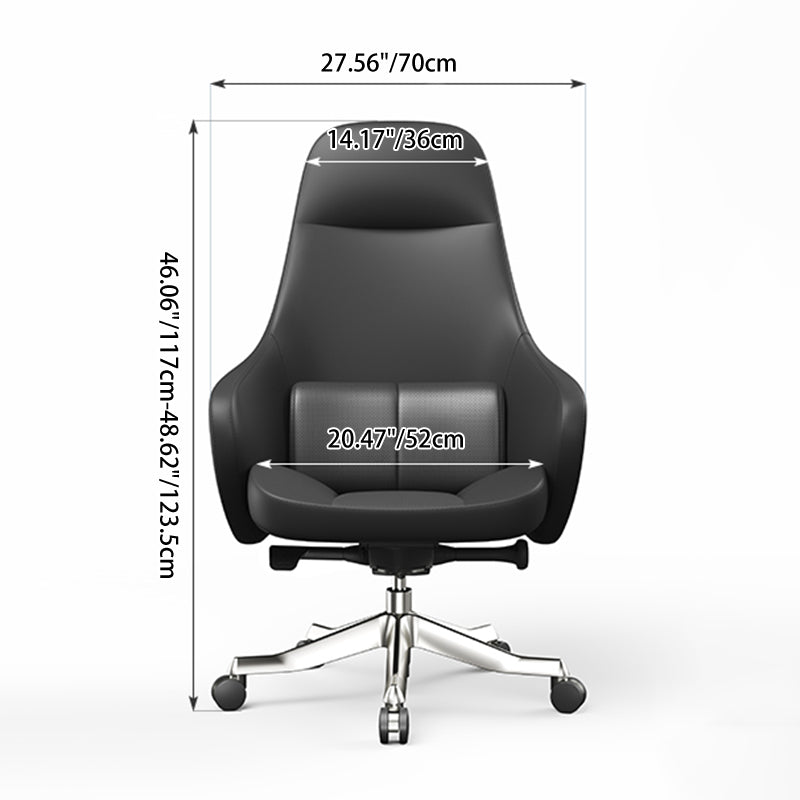 Modern Ergonomic Deluxe Executive Desk Chair: Silicone-Coated Faux Leather - Minimalist Office Chair For Home Office Lumendat