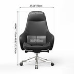 Modern Ergonomic Deluxe Executive Desk Chair: Silicone-Coated Faux Leather - Minimalist Office Chair For Home Office Lumendat