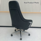 Modern Ergonomic Deluxe Executive Desk Chair: Silicone-Coated Faux Leather - Minimalist Office Chair For Home Office Lumendat