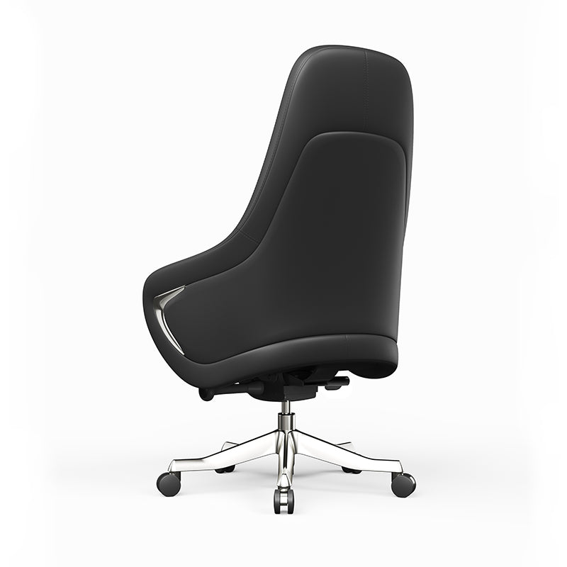 Modern Ergonomic Deluxe Executive Desk Chair: Silicone-Coated Faux Leather - Minimalist Office Chair For Home Office Lumendat