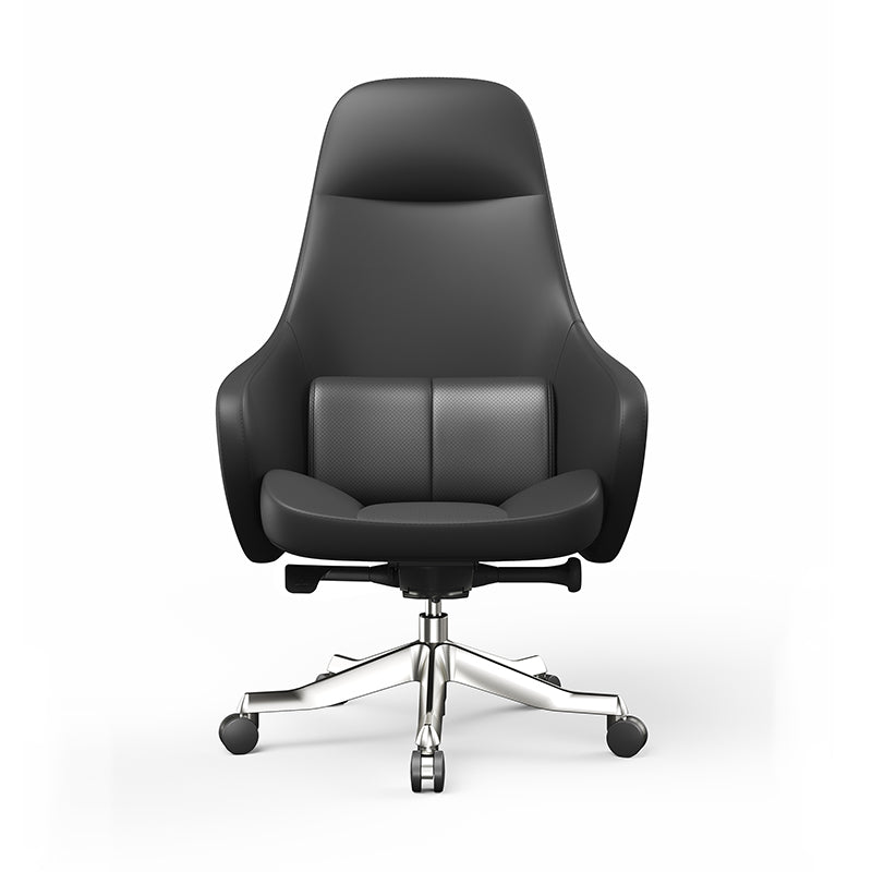 Modern Ergonomic Deluxe Executive Desk Chair: Silicone-Coated Faux Leather - Minimalist Office Chair For Home Office Lumendat