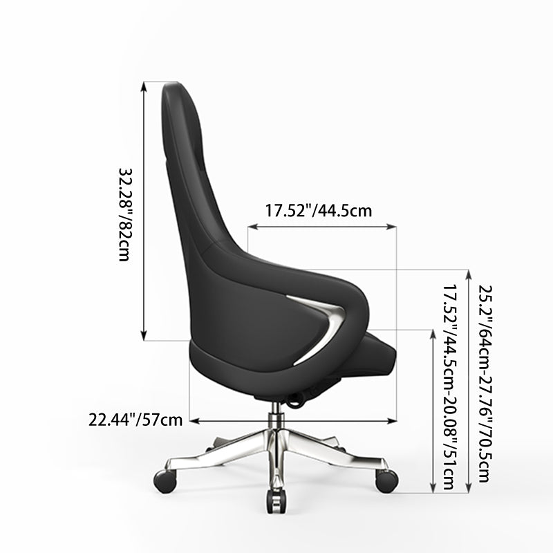 Modern Ergonomic Deluxe Executive Desk Chair: Silicone-Coated Faux Leather - Minimalist Office Chair For Home Office Lumendat