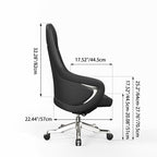 Modern Ergonomic Deluxe Executive Desk Chair: Silicone-Coated Faux Leather - Minimalist Office Chair For Home Office Lumendat