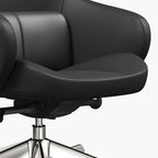 Modern Ergonomic Deluxe Executive Desk Chair: Silicone-Coated Faux Leather - Minimalist Office Chair For Home Office Lumendat