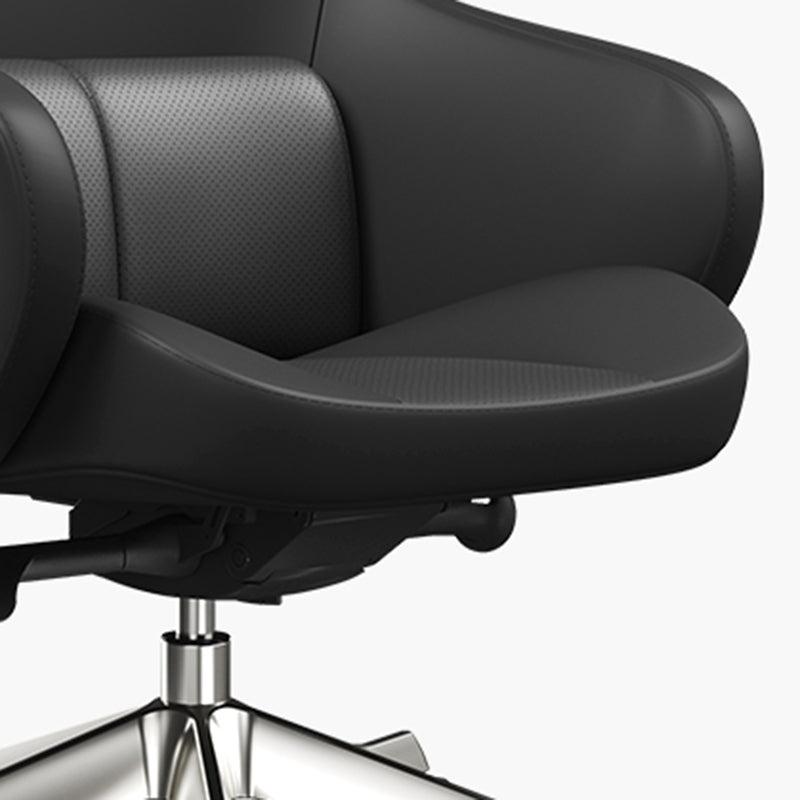 Modern Ergonomic Deluxe Executive Desk Chair: Silicone-Coated Faux Leather - Minimalist Office Chair For Home Office Lumendat