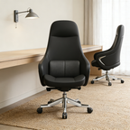 Modern Ergonomic Deluxe Executive Desk Chair: Silicone-Coated Faux Leather - Minimalist Office Chair For Home Office Lumendat