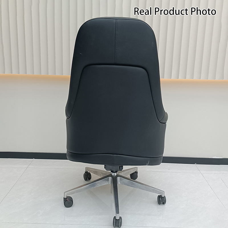 Modern Ergonomic Deluxe Executive Desk Chair: Silicone-Coated Faux Leather - Minimalist Office Chair For Home Office Lumendat