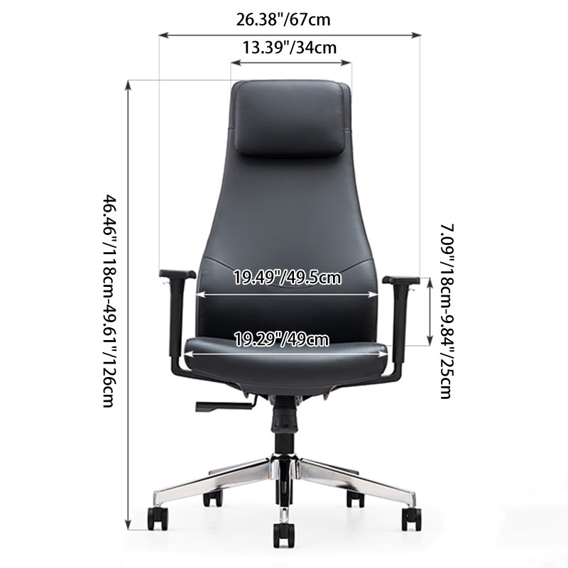 High-End Executive Leather Desk Chair: Modern Minimalist Style - Ergonomic High-Back Office Chair For Home Office Lumendat