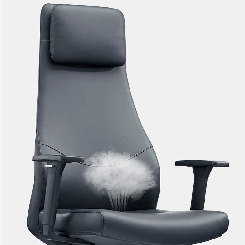 High-End Executive Leather Desk Chair: Modern Minimalist Style - Ergonomic High-Back Office Chair For Home Office Lumendat