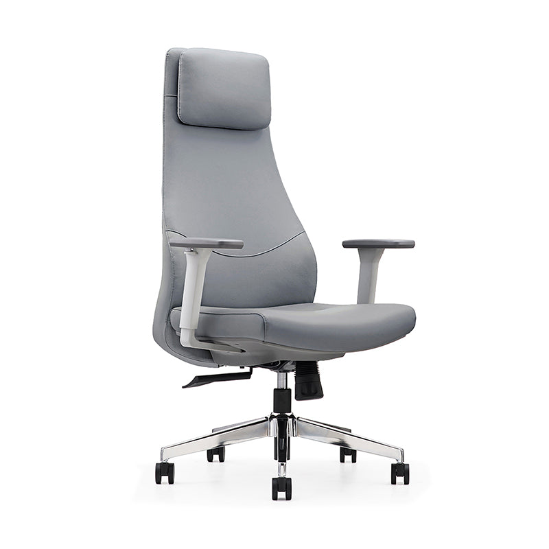 High-End Executive Leather Desk Chair: Modern Minimalist Style - Ergonomic High-Back Office Chair For Home Office Lumendat