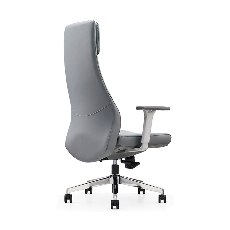High-End Executive Leather Desk Chair: Modern Minimalist Style - Ergonomic High-Back Office Chair For Home Office Lumendat